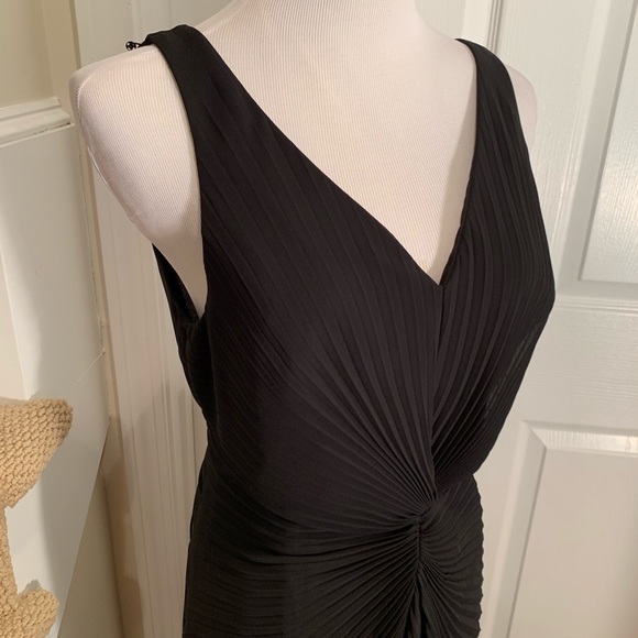 NWT, black long, pleated dress - Picture 3 of 7